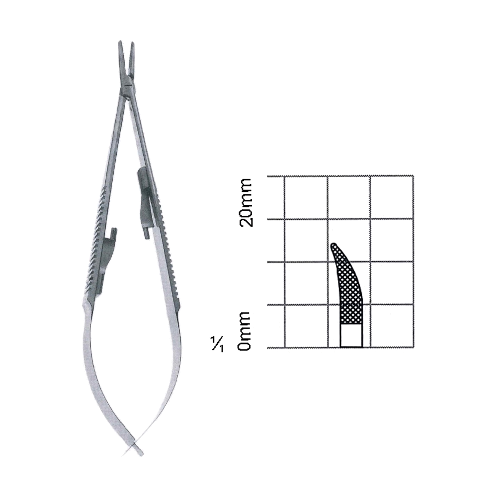Castroviejo Needle Holders 12.7 cm, 5", Without Lock, Curved (MB7-105)