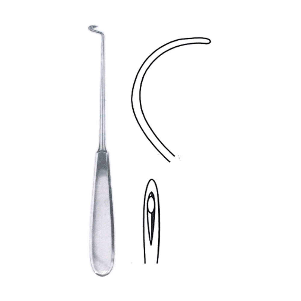 Deschamps Needle 20 cm, 8", Sharp, for Right Hand (MB7-402)