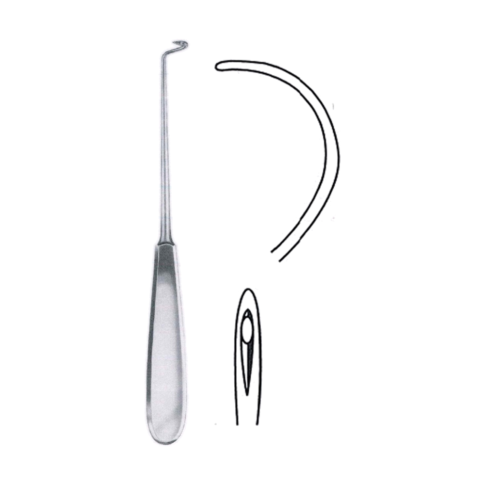 Deschamps Needle 20 cm, 8", Sharp, for Left Hand (MB7-403)