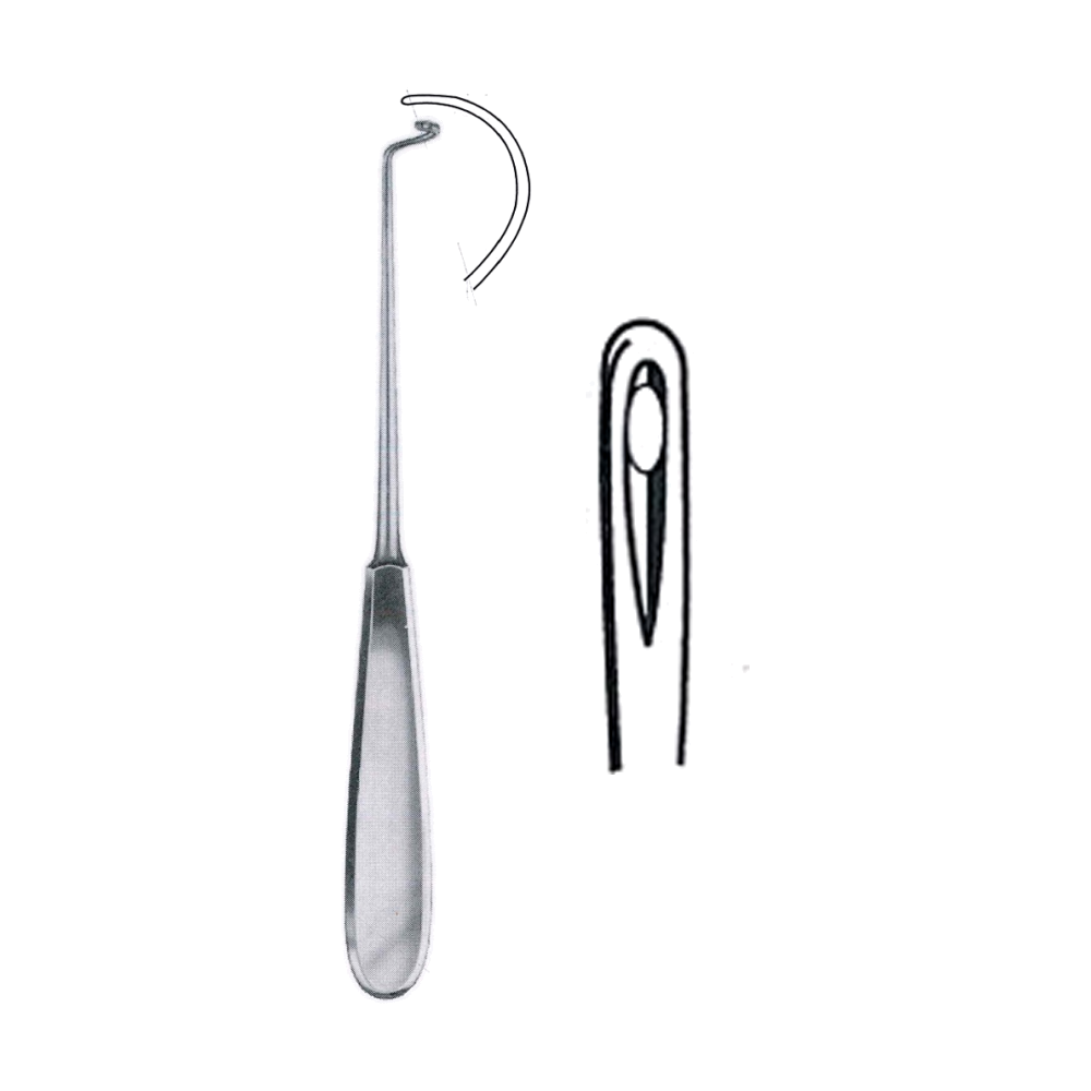 Deschamps Needle 20 cm, 8", Blunt, for Left Hand (MB7-405)