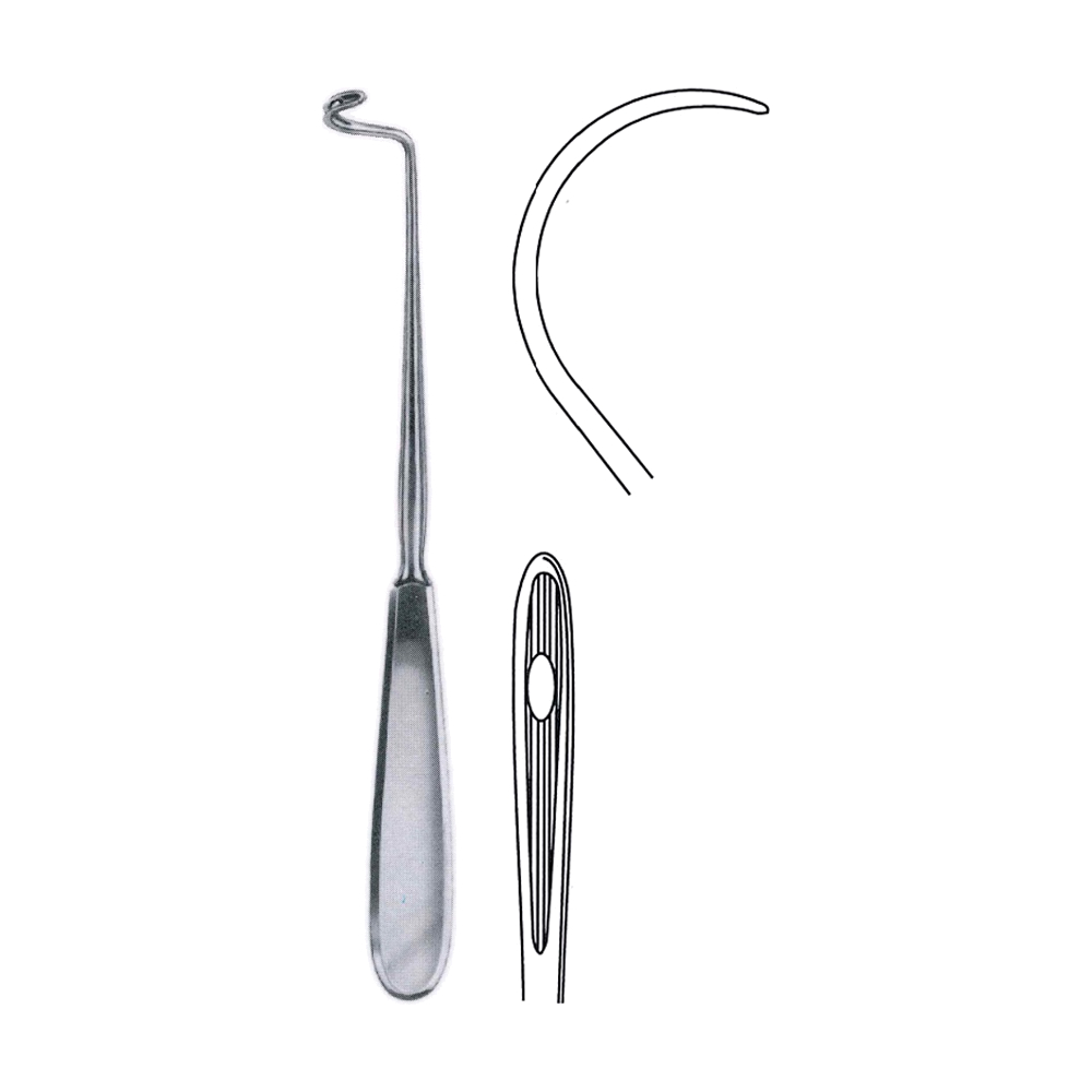 Deschamps Needle 20 cm, Blunt, for Right Hand (MB7-412)