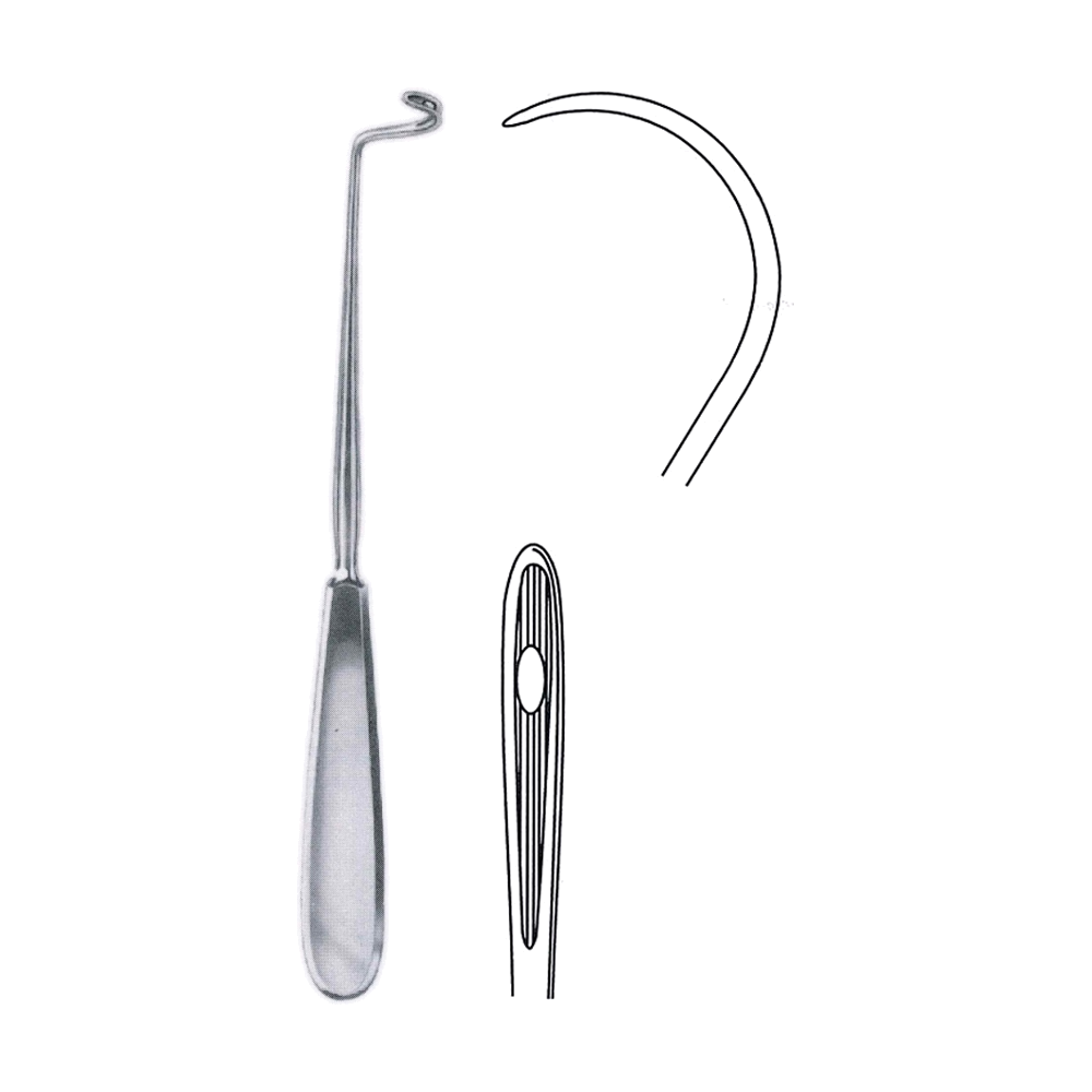 Deschamps Needle 20 cm, Blunt, for Left Hand (MB7-413)