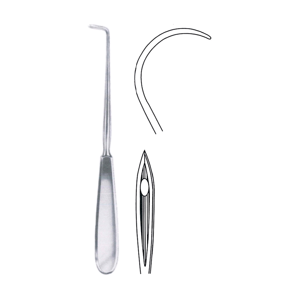 Deschamps Needle 20 cm, 8", Sharp, for Right Hand (MB7-414)