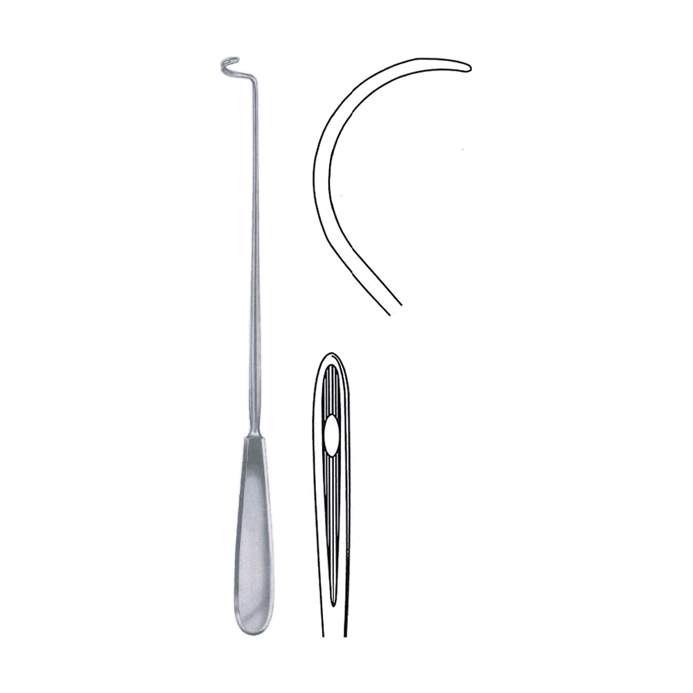 Deschamps Needle 27 cm, 10 3/4", Blunt, for Right Hand (MB7-416)