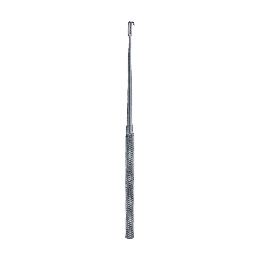 Double Prong Micro Hook & Skin Hook 14.5 cm, 6 3/4", Sharp, 2 mm Wide Jaws (MB8-012)