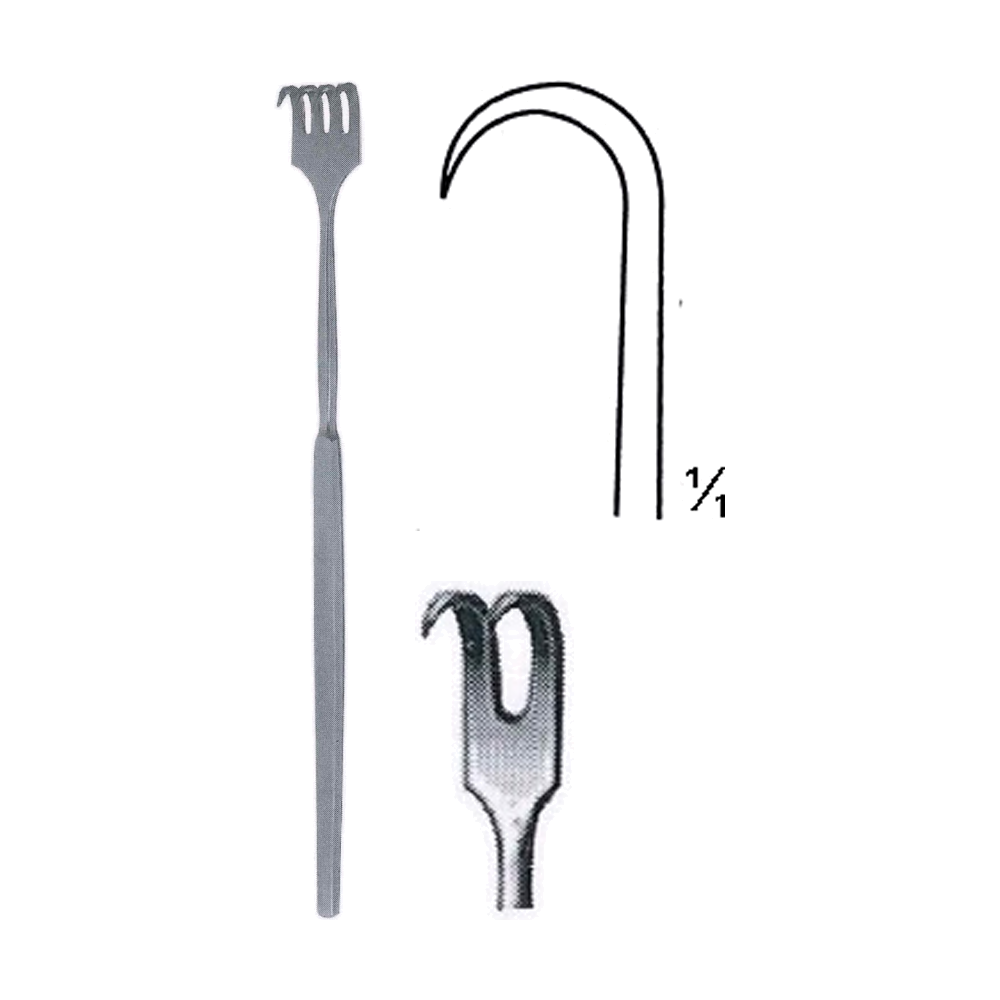 Tracheal Retractor 16.5 cm, 6 1/2", 2 Prong, Sharp (MB8-048)