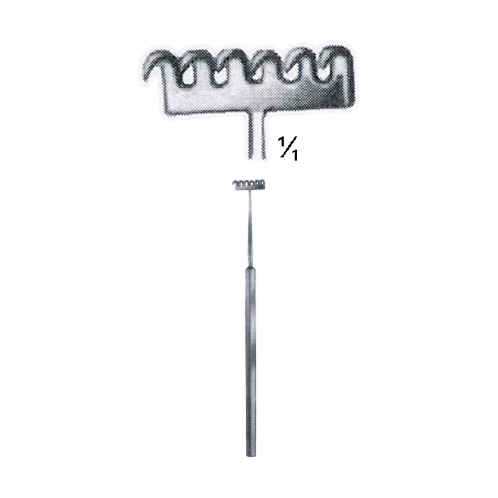 Miller Retractor 13.5 cm, 5 1/4", Sharp, 6 Prong (MB8-059)