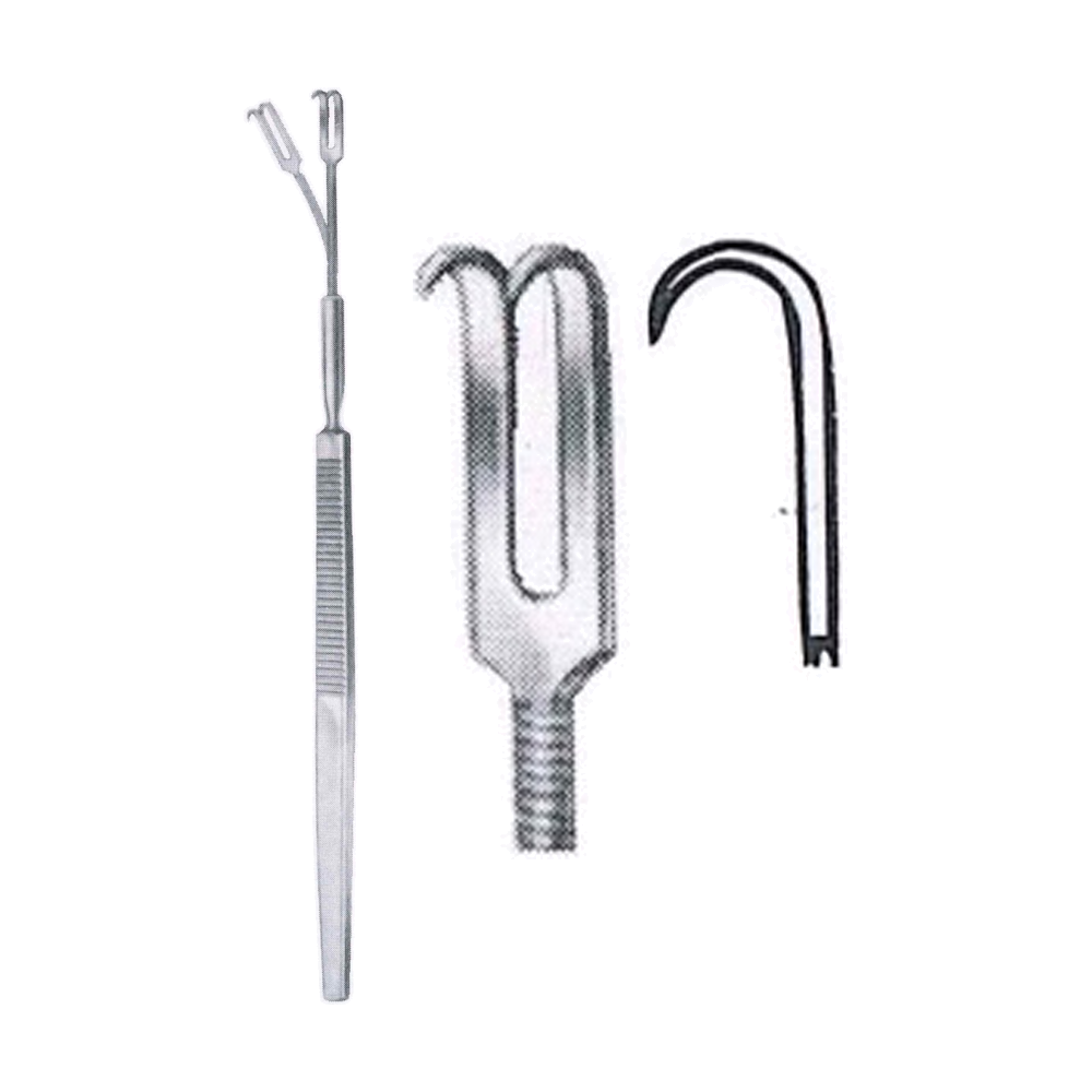 Hooklet Retractor 16 cm, 6 1/4", 2 Prong, Flexible, Sharp (MB8-075)