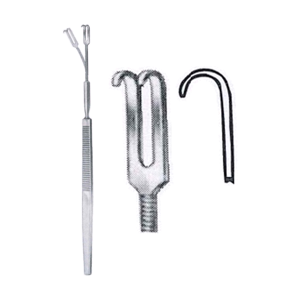 Hooklet Retractor 16 cm, 6 1/4", 2 Prong, Flexible, Blunt (MB8-078)