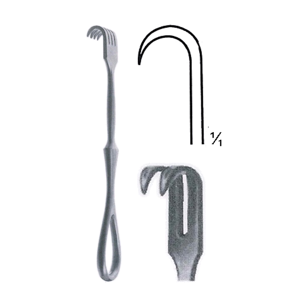 Volkmann Retractor 11.5 cm, 4 1/2", 2 Prong, Sharp (MB8-096)