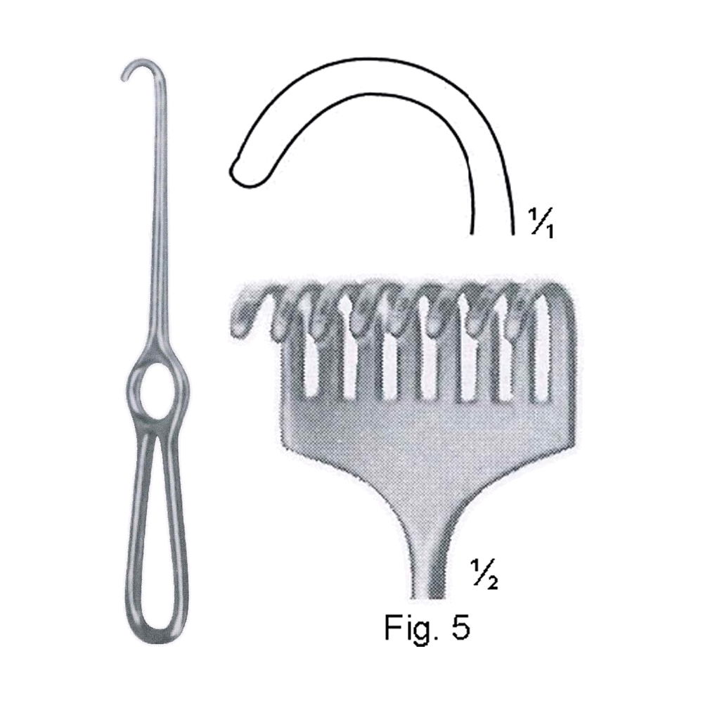 Kocher Retractor 22 cm, 8 3/4", Blunt, 15 x 40 mm, 8 Prong, Fig. 5 (MB8-167)
