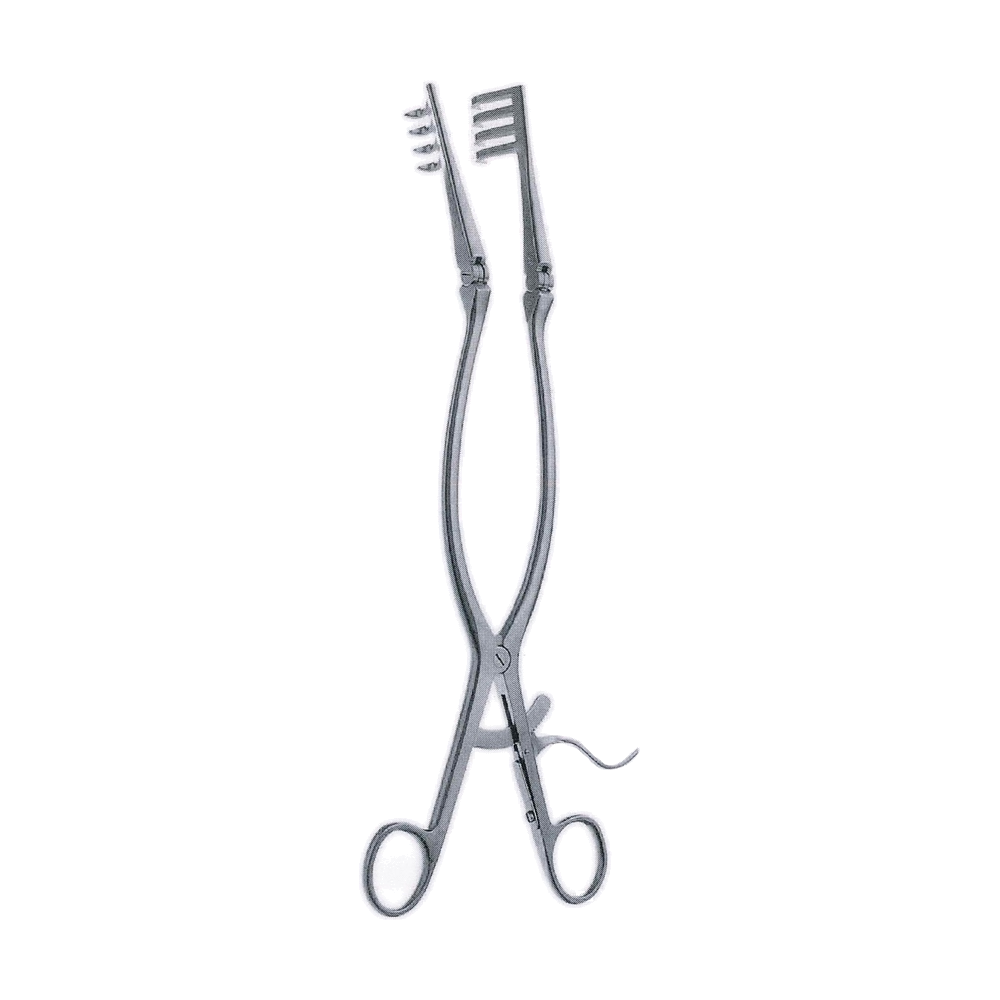 Beckman Retractor 31.7 cm, 12 1/2", Spread 3.5 cm 1 3/8", 4 x 4 Sharp Prongs, Arm Length 8.5 cm 3 3/8" (MB8-516)