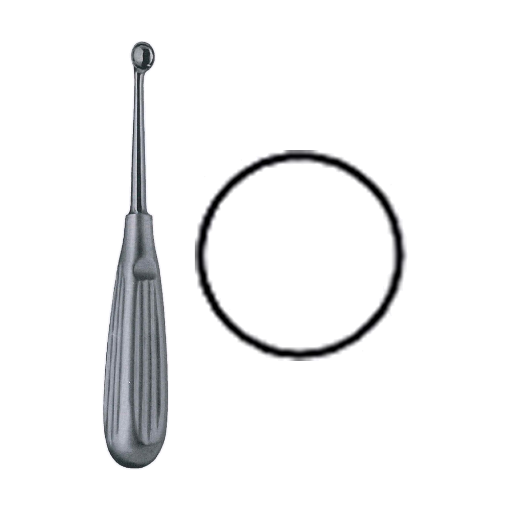 Bruns Bone Curette 17 cm, 7", Size 000 (MB9-433)