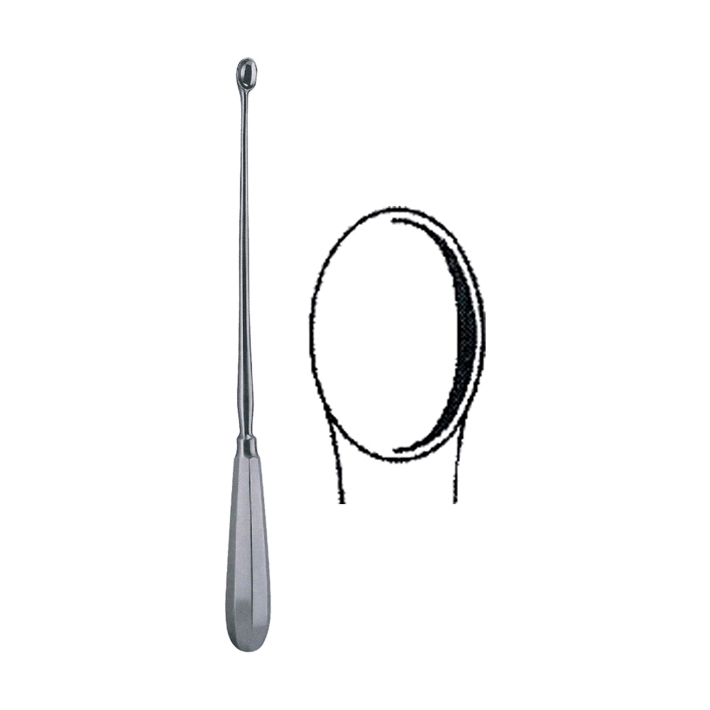 Schroeder Bone Curette, Sharp / Rigid 30.0 cm, 12", Size 1 (MB9-452)