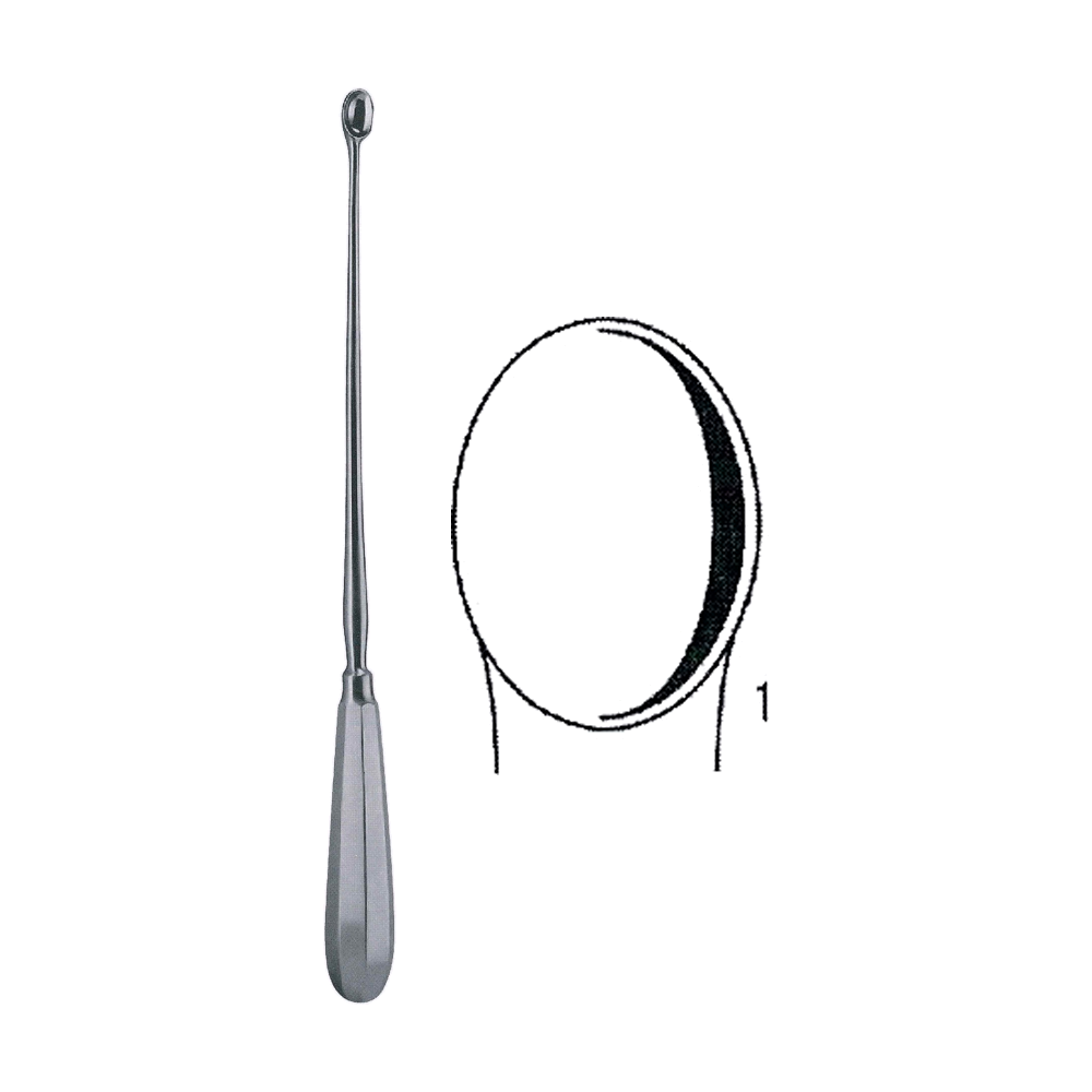 Schroeder Bone Curette, Sharp / Rigid 30.0 cm, 12", Size 5 (MB9-456)