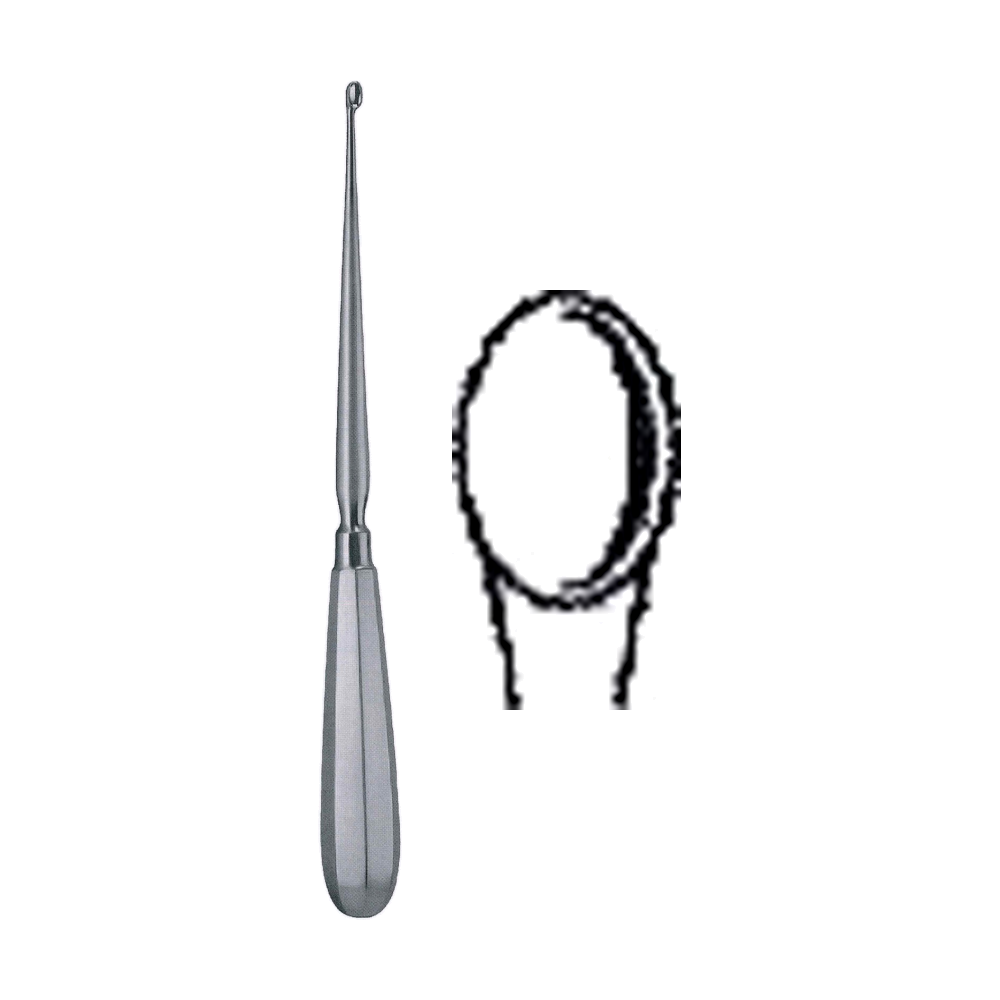 Simon Bone Curette, Sharp / Rigid 24.0 cm, 9 1/2", Size 0000 (MB9-458)