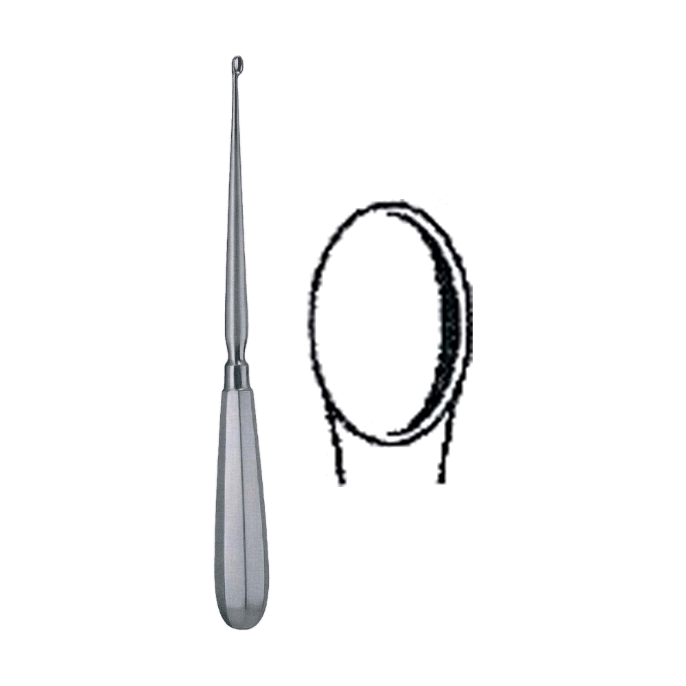 Simon Bone Curette, Sharp / Rigid 24.0 cm, 9 1/2", Size 0 (MB9-461)