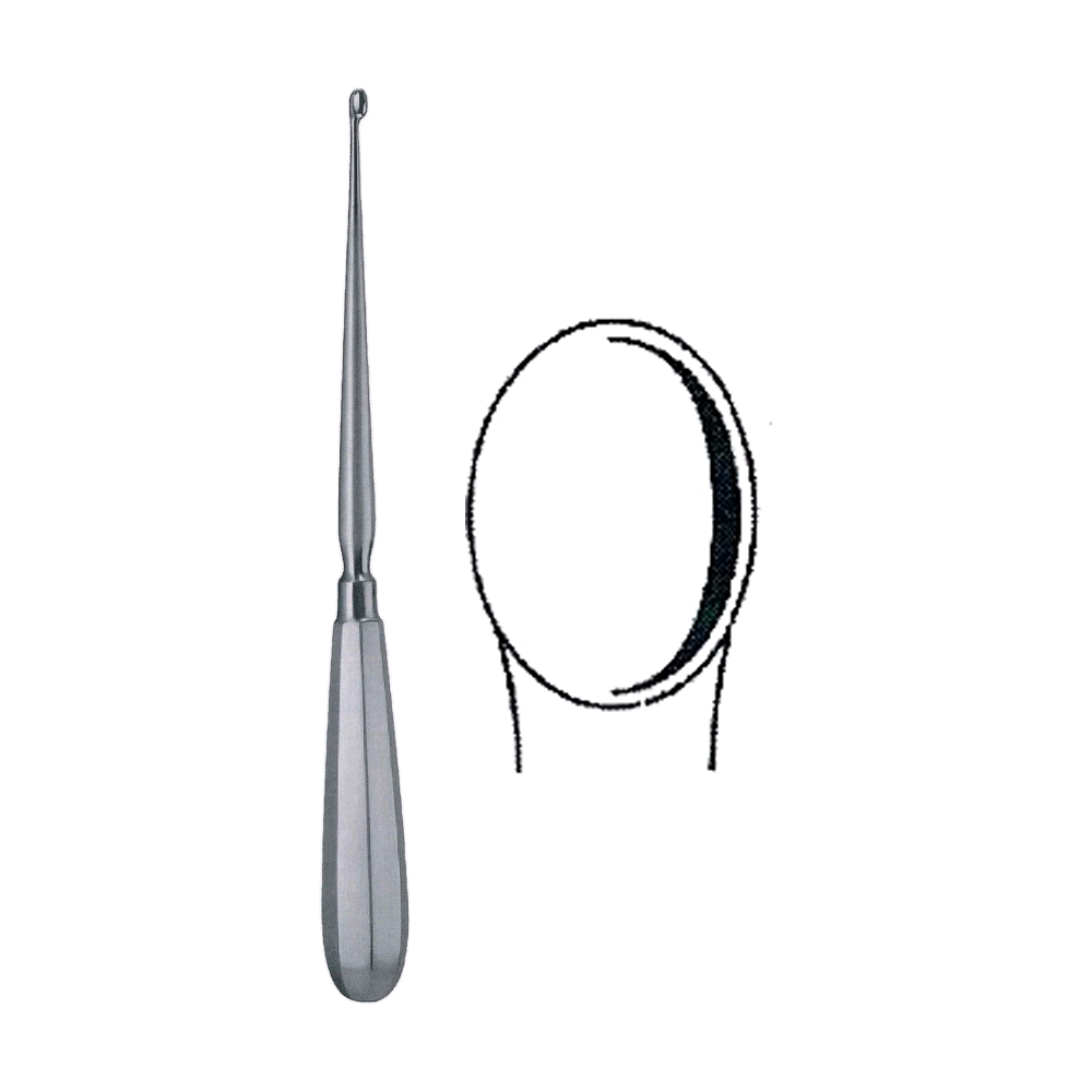 Simon Bone Curette, Sharp / Rigid 25.0 cm, 9 3/4", Size 3 (MB9-464)
