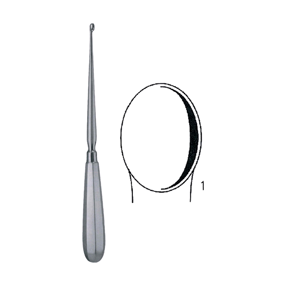 Simon Bone Curette, Sharp / Rigid 25.0 cm, 9 3/4", Size 6 (MB9-467)