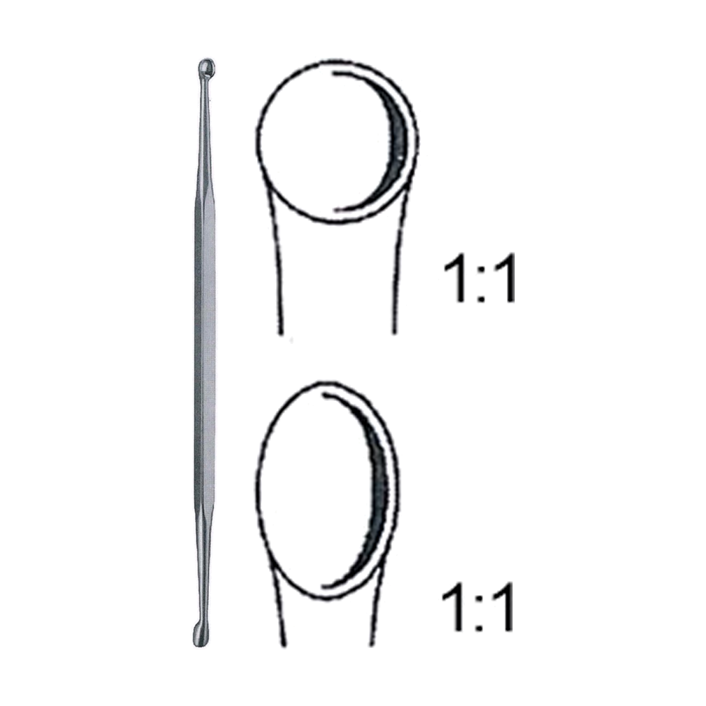 Curette 21 cm, 8 1/4", Round / Oval (MB9-474)