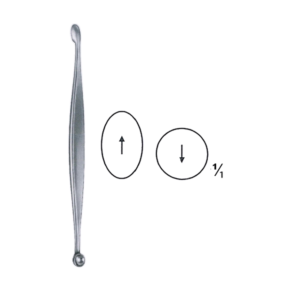 Curette 20 cm, 8", Double Ended, 9.1 mm & 11.1 mm (MB9-498)