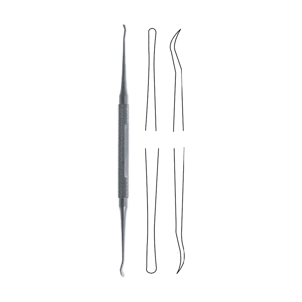 Kleinert Kutz Elevator and Dissector 19.5 cm, 7 3/4", 2 mm x 3 mm Sharp Ends (MB9-513)