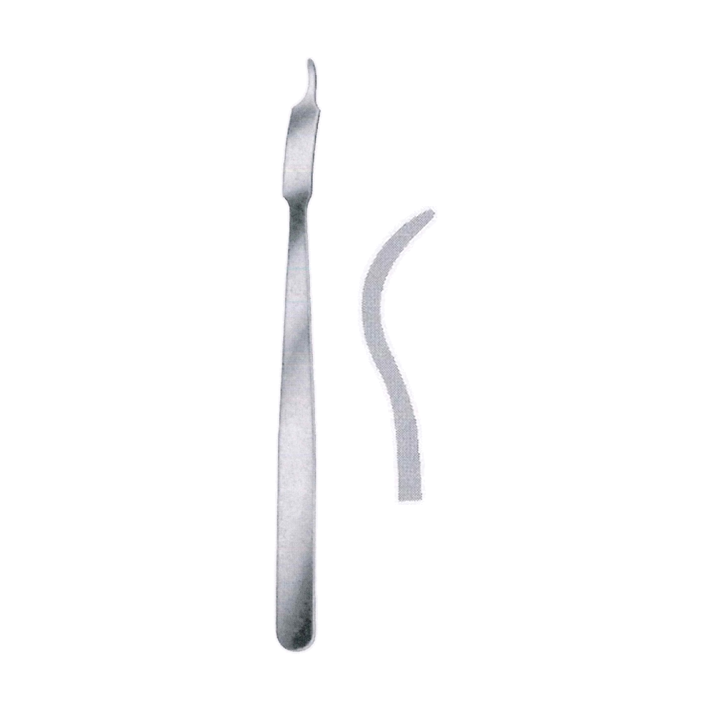 Periosteal Elevator 17.5 cm, 7", Light Curve, Rounded End, 5 mm Width (MB9-575)