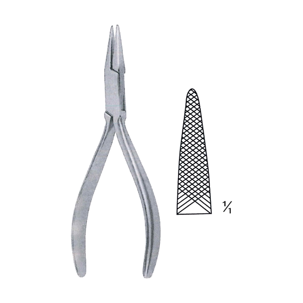 Needle Nose Pliers 14 cm, 5 1/2", Cross Serrated (MB9-620)