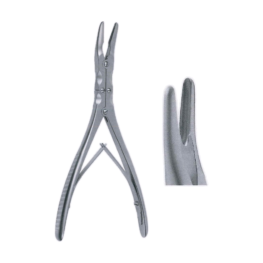Beyer Bone Rongeur 18 cm, 7", 3 x 14 mm, Double Action, Curved (MB9-688)