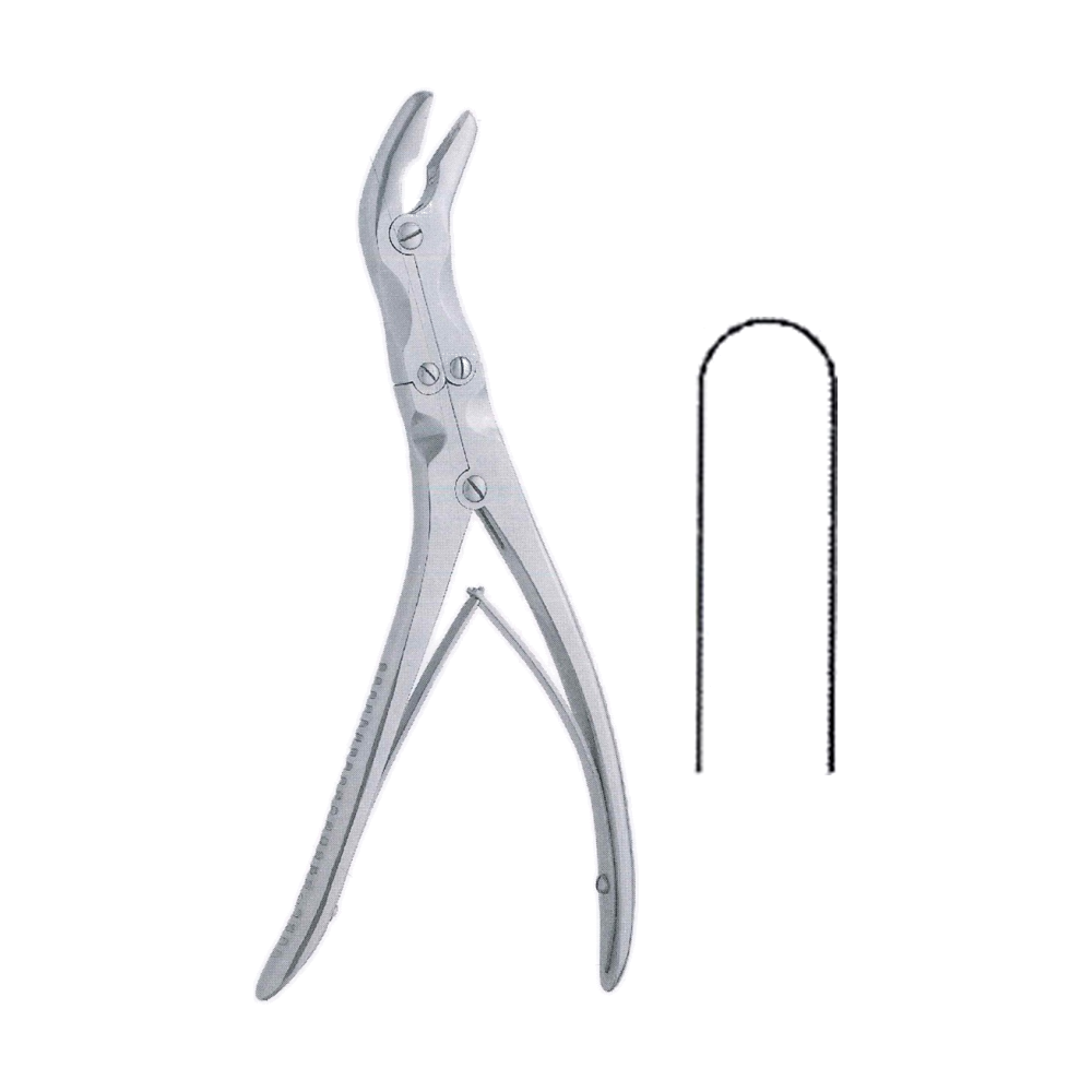 Leksell Rongeur 24 cm, 9 1/2", 6 x 15 mm, Double Action, Curved (MB9-710)