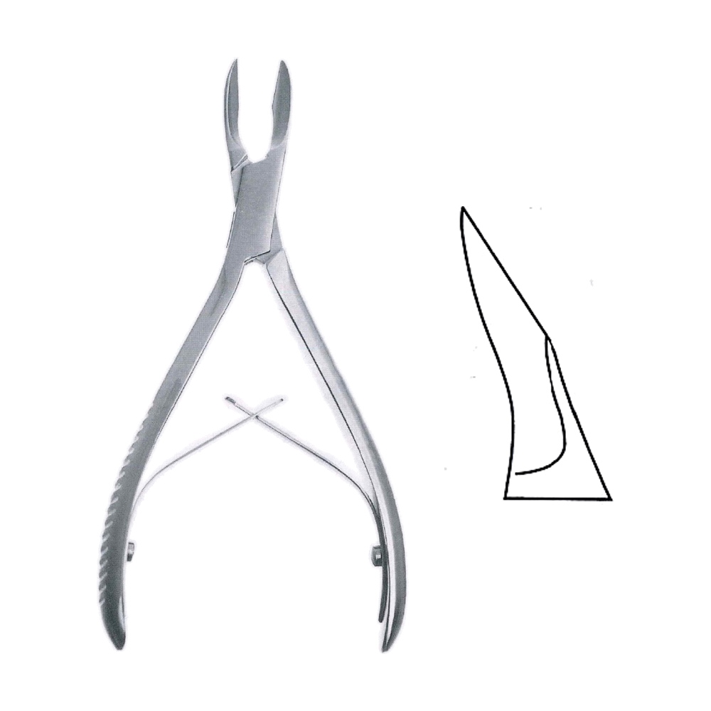Cleveland Bone Cutting Rongeur Forceps 15 cm, 6", Curved (MB9-751)