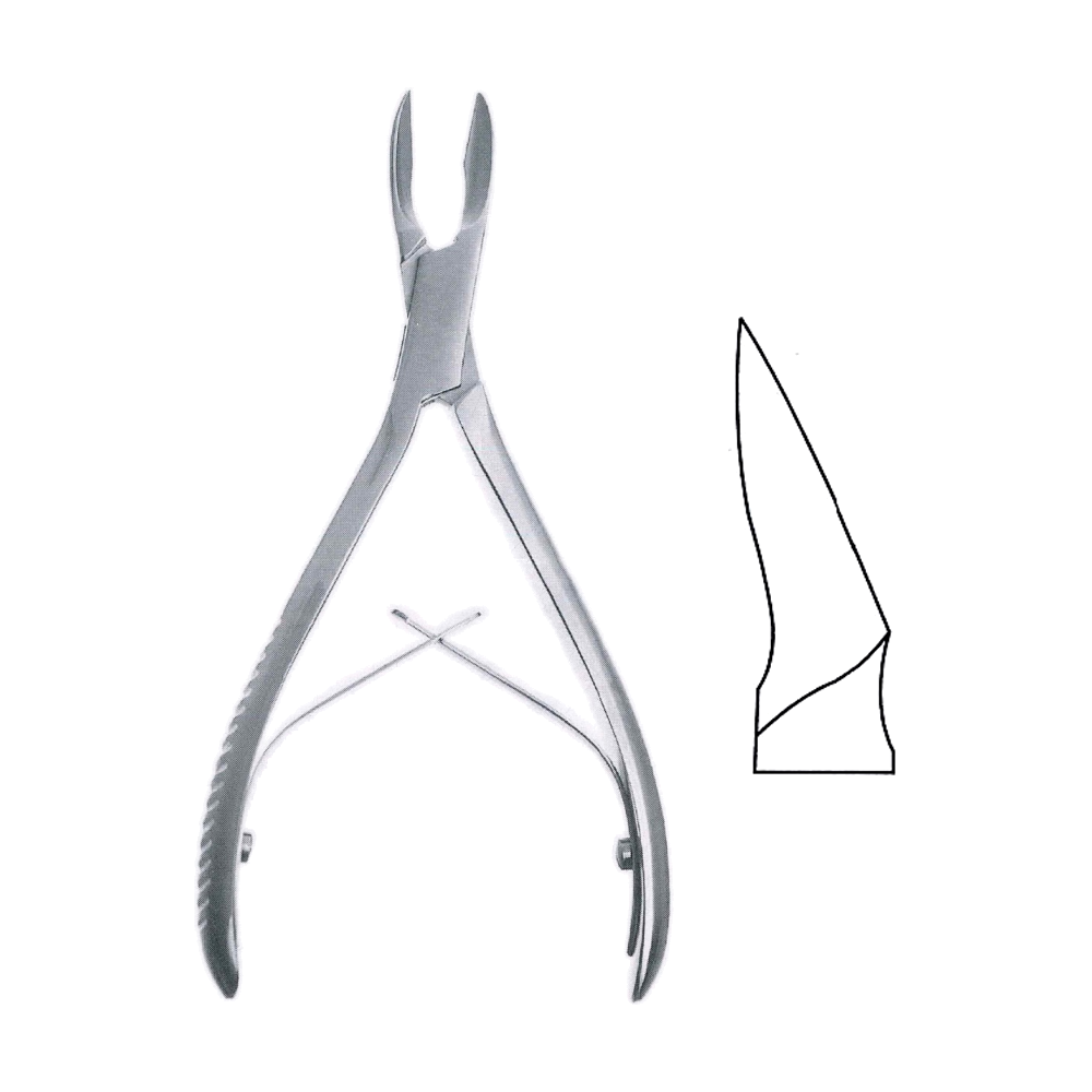 Cleveland Bone Cutting Rongeur Forceps 17 cm, 6 3/4", Curved (MB9-752)