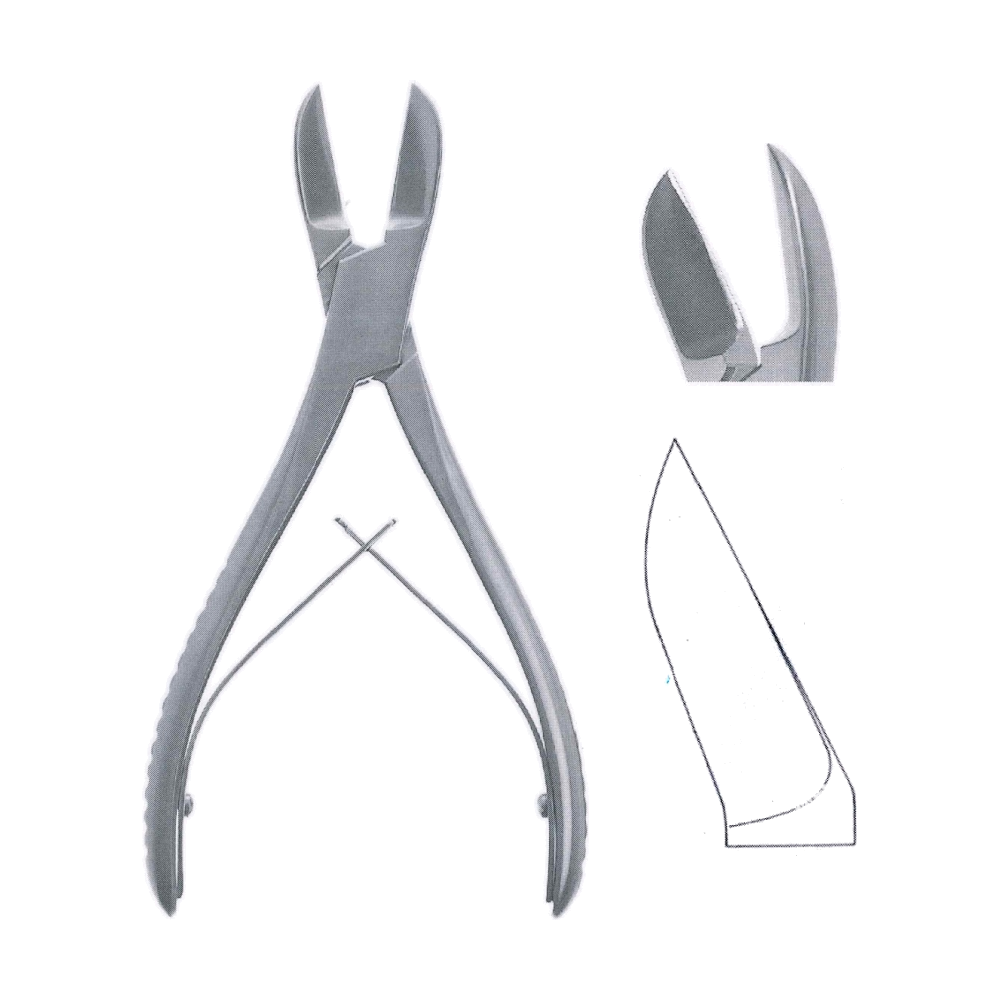 Liston Bone Cutting Rongeur Forceps 19 cm, 7 1/2", Angled (MB9-760)