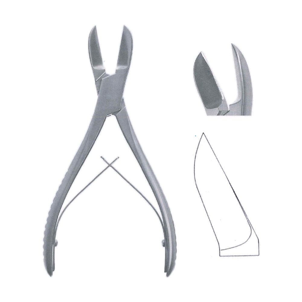 Liston Bone Cutting Rongeur Forceps 22 cm, 8 3/4", Angled (MB9-761)
