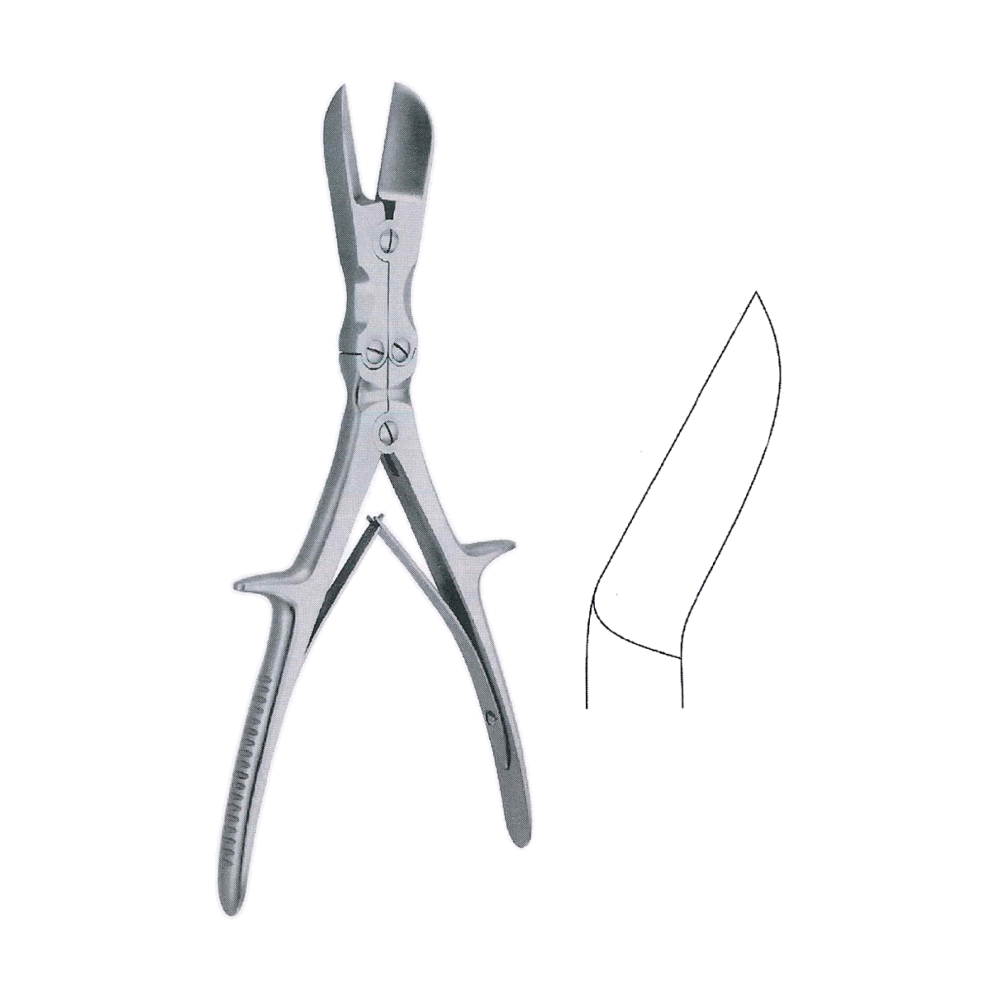 Stille-Liston Bone Cutting Rongeur Forceps 27 cm, 10 3/4", Angled 45° (MB9-763)