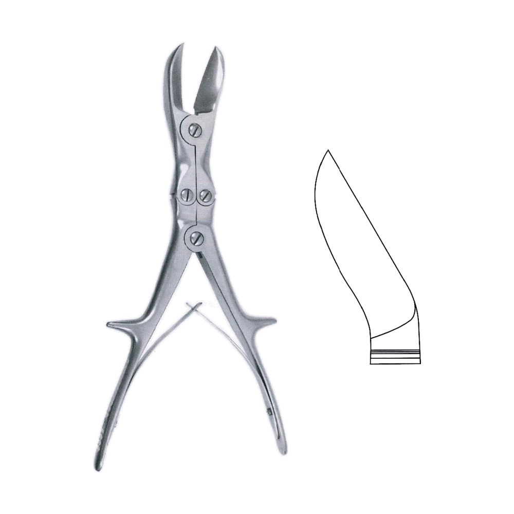 Liston Bone Cutting Rongeur Forceps 27 cm, 10 1/2", Angled (MB9-789)