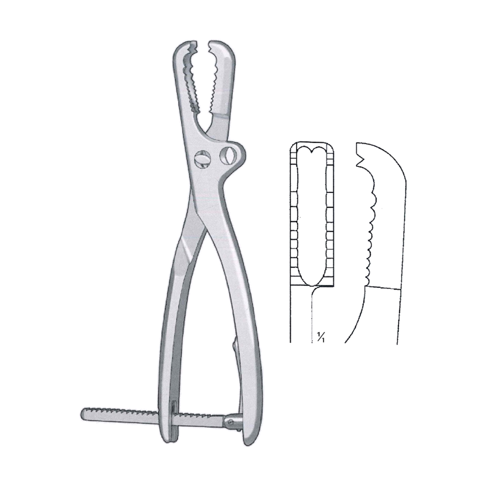 Farabeuf-Lambotte Bone Holding Forceps 26 cm, 10 1/4", with Adjustable Jaw (MB9-854)