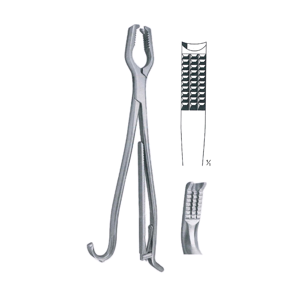Lane Bone Holding Forceps, Light Model 33 cm, 13", 11 mm Tip, With Ratchet (MB9-863)