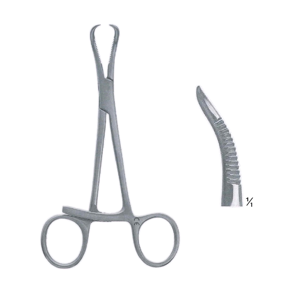 Bone Reduction Forceps, Pointed Tips 14 cm, 5 1/2", Serrated (MB9-890)