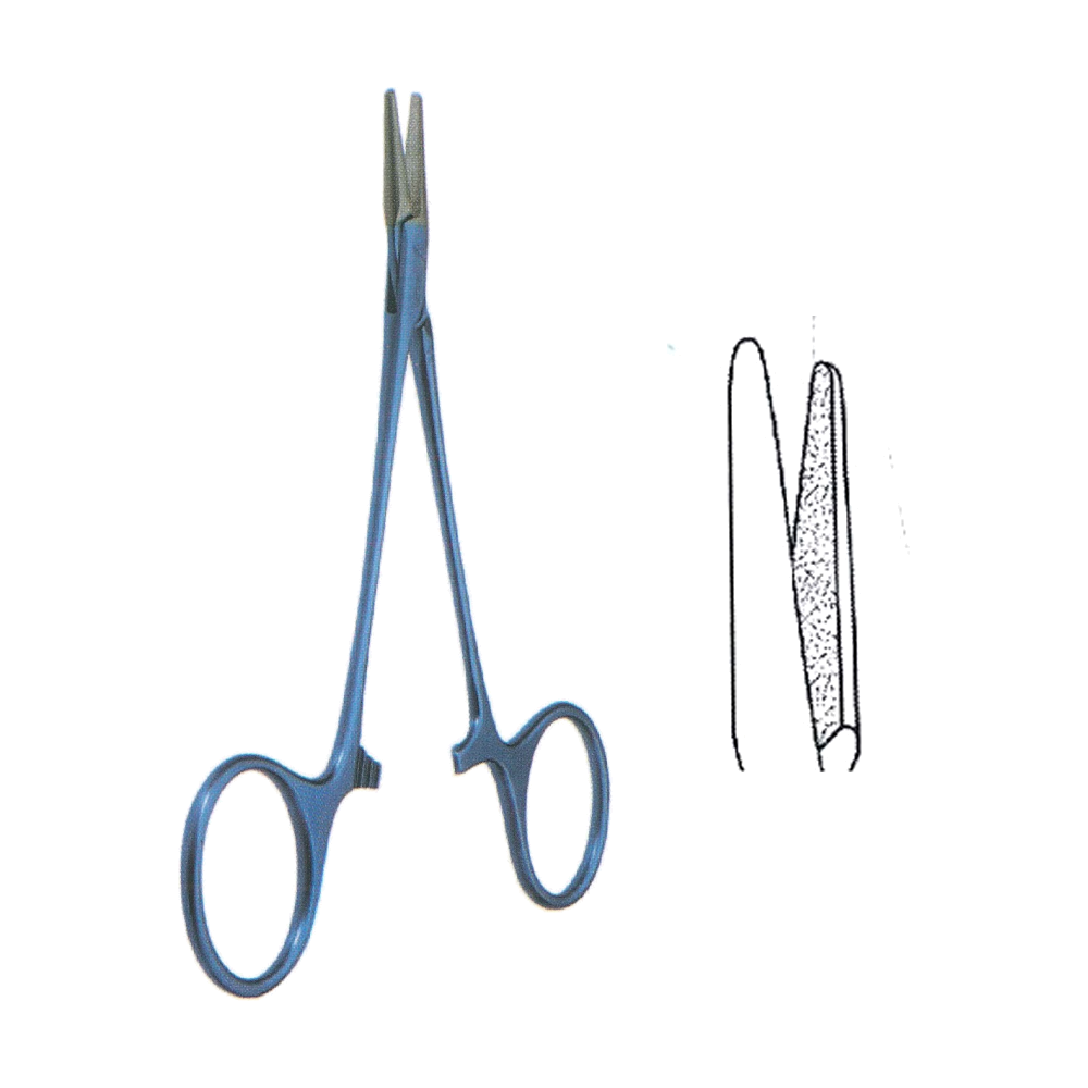 Titanium Webster Needle Holder, Ring Handle 11.5 cm, 4.5", TC-Coated Jaws, Straight (MBT7-345)