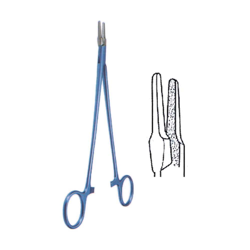 Titanium Intracardiac Needle Holder, Ring Handle 17.8 cm, 7", TC-Coated Jaws, Straight (MBT7-356)