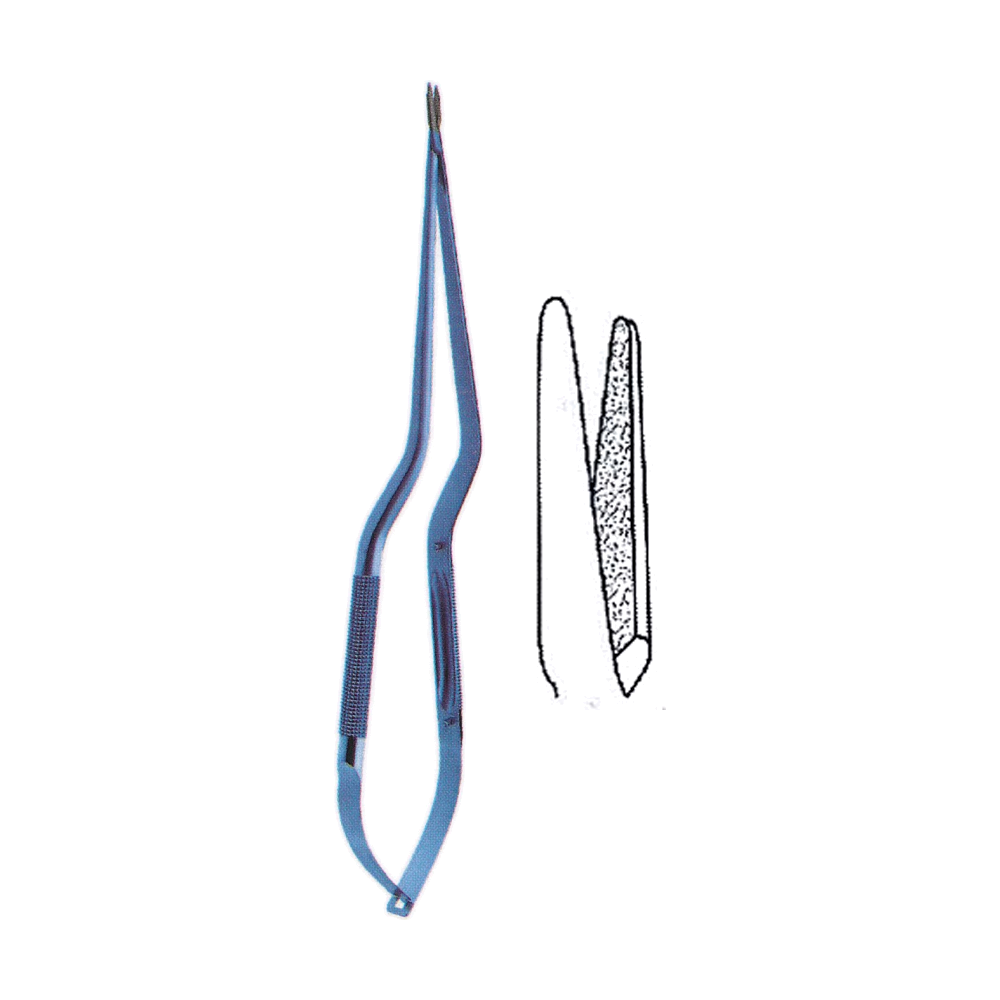 Titanium Micro Needle Holders, Round Bayonet Handle 23.5 cm, 9.5", Straight, Micro, TC-Coated Jaws (MBT7-386)