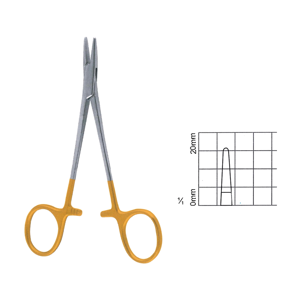 Halsey Needle Holders T.C. 12.5 cm, 5 1/4", Tungsten Carbide, Smooth (MBTC7-218)
