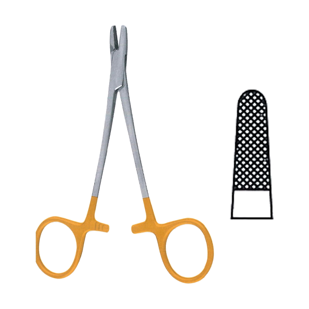 Derf Needle Holders T.C. 11.5 cm, 4 1/2", Tungsten Carbide, Serrated-Solid (MBTC7-237)