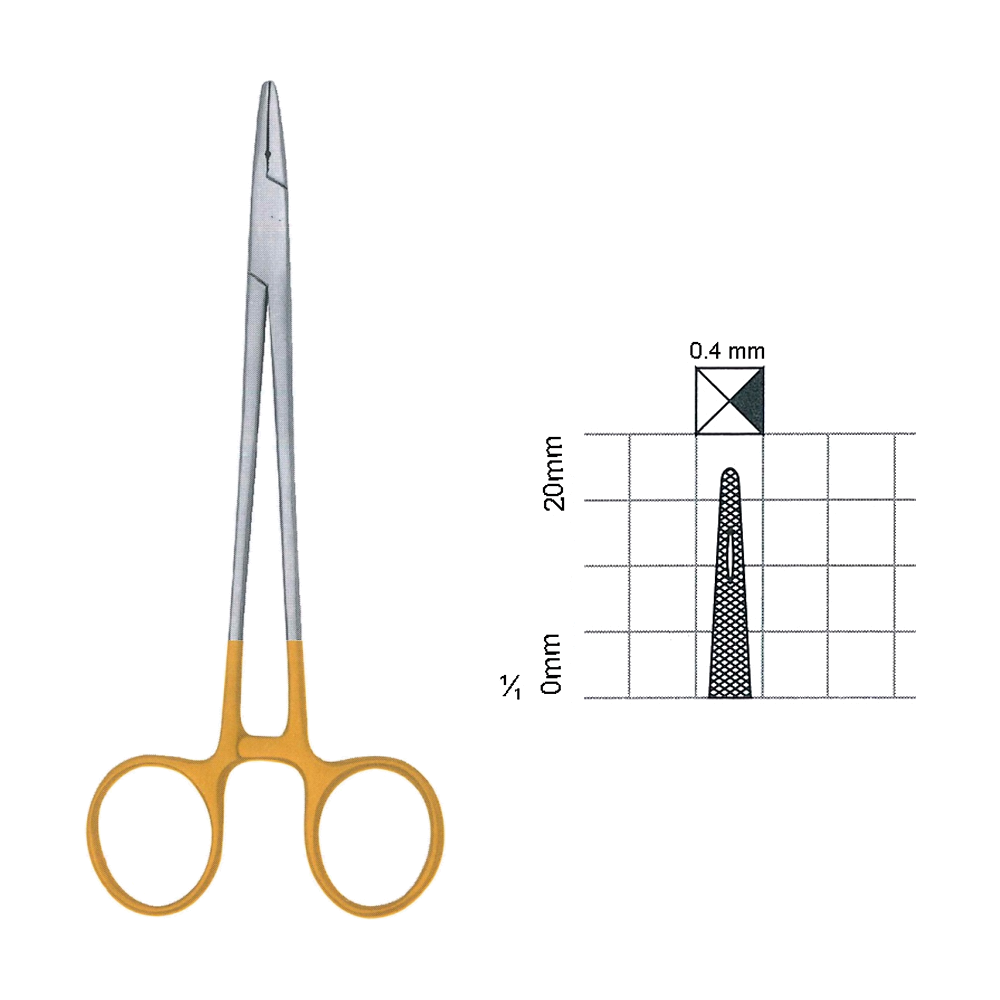 Crile-Wood Needle Holders T.C. 19 cm, 7 1/2", Serrated-Grooved (MBTC7-258)